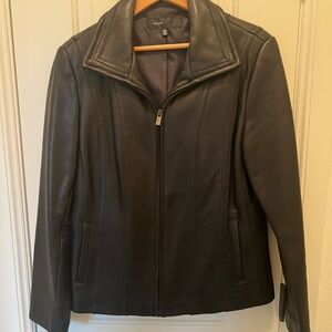 Avanti Dark Genuine Leather Jacket. Size L